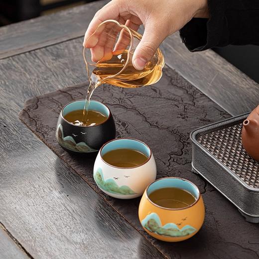 「三只礼盒装！万里江山套杯」中秋节送礼国潮文创主人杯单茶杯节日礼品陶瓷品茗杯教师节送老师餐饮用具 商品图3