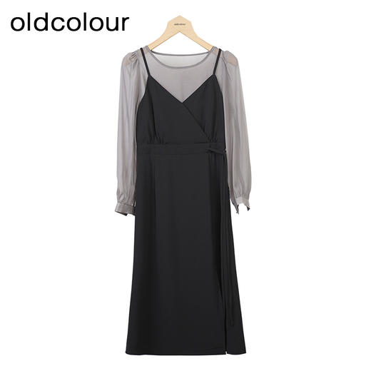 oldcolour高级感气质连衣裙秋季新款复古收腰中长裙GO31103898 商品图0