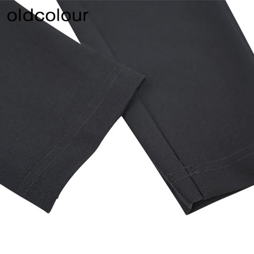 oldcolour黑色高腰休闲裤秋季新款修身收脚长款铅笔裤女O33073354 商品图4