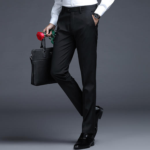 ALBB-西裤男商务正装裤子坠感休闲西装裤直筒长裤男士四季（厚薄两款） 商品图1