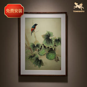 铜师傅 手工錾刻 铜雕画《福运绵长》客厅玄关沙发背景墙装饰画