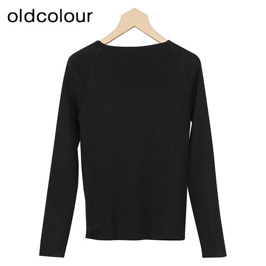 oldcolour设计感针织衫秋季新款V领修身套头打底衫女O34052406 商品图3