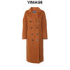 VIMAGE纬漫纪冬季新款翻领中长款保暖翻领大衣V1214818 商品缩略图0