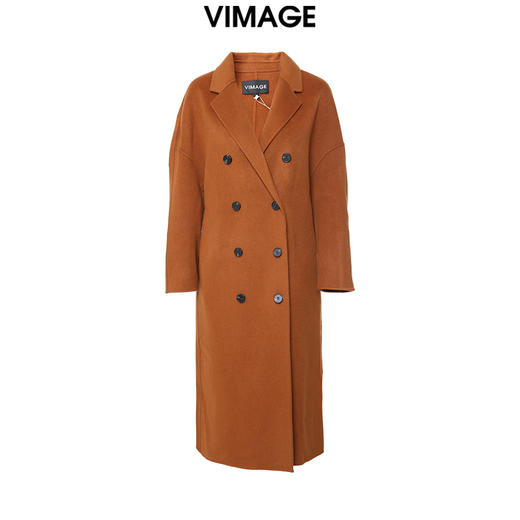 VIMAGE纬漫纪冬季新款翻领中长款保暖翻领大衣V1214818 商品图0