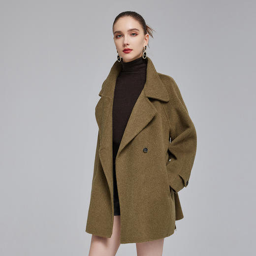 NH925斯尔丽23冬季新款设计感领时尚系腰带显高显瘦双面呢大衣 商品图2