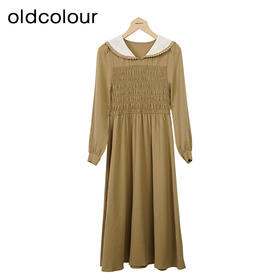 oldcolour森系气质洋装秋季新款高腰显瘦A字中长裙女GO31103019
