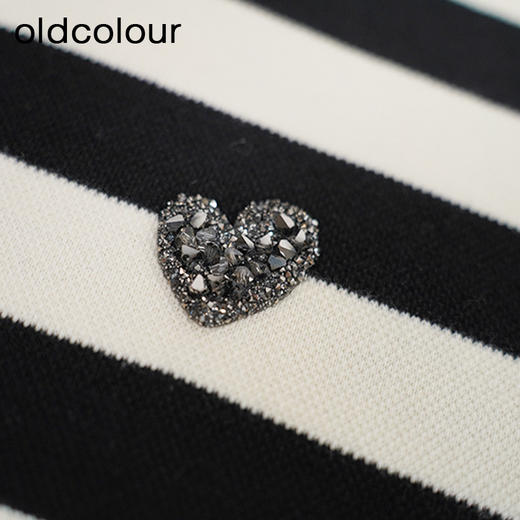 oldcolour条纹T恤洋装秋季新款设计感宽松显瘦短裙女O34103450 商品图3