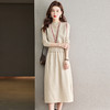 气质收腰修身针织连衣裙，马甲配毛衣裙子两件套CC-22-8285 商品缩略图0