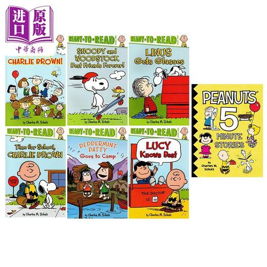预售 【中商原版】英文原版花生漫画7册套装 分级阅读2级Read with the Peanuts Gang 5分钟故事5-Minute Stories 史努比 Snoopy 商品图1