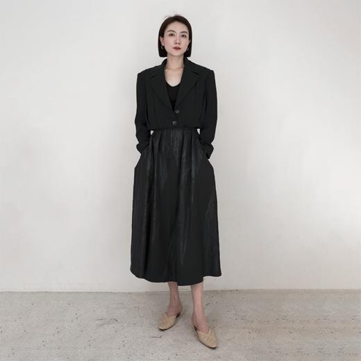 LIYIHAN提花褶皱半裙 Y234Q10890 商品图0