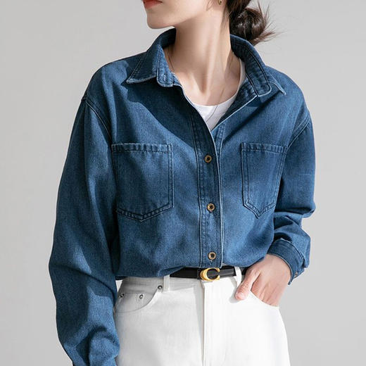 【减龄百搭】港风复古牛仔衬衫 挺括有型 显瘦不挑人 商品图1