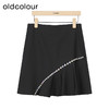oldcolour黑色半身裙春秋季新款高腰气质设计感A字短裙女O33061372 商品缩略图0