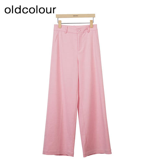 oldcolour高腰气质阔腿裤秋季新款简约宽松长款休闲裤女O33073383 商品图1