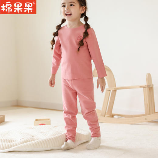 棉果果冬季新品内衣家居中小童80-130码女童5A抗菌套头套装M421302423733 商品图0