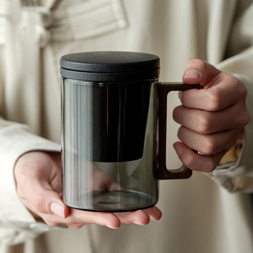 「精致礼盒装！五色可选」茶水分离泡茶杯玻璃办公室喝茶杯子大容量水杯带盖过滤马克杯礼品餐饮用具 商品图2