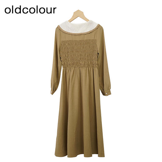 oldcolour森系气质洋装秋季新款高腰显瘦A字中长裙女GO31103019 商品图1