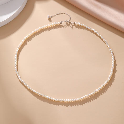 【赠珍珠项链】沐银时代近圆小米珍珠项链  925银珍珠 商品图0