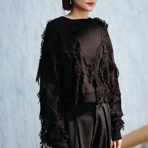 LIYIHAN 流苏毛衫上衣 Y233M10590 商品图1