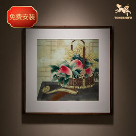 铜师傅 手工錾刻 铜雕画《福寿康宁》客厅玄关沙发背景墙装饰画