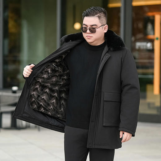 【圈】【可拆卸内胆】【新款DTX】大依优型大码棉服棉衣可拆卸内胆可拆卸毛领翻领外套加肥加大上衣男士外套胖子 商品图3