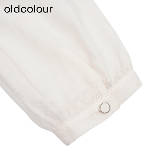 oldcolour法式气质连衣裙秋季新款撞色拼接长袖中长裙GO31103855 商品图4