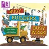 【中商原版】建筑工人的一周工作计划 Leo Timmers Busy Builders Busy Week 英文原版 儿童纸板书 交通工具绘本百科 进口童书 商品缩略图0