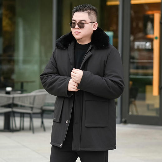 【圈】【可拆卸内胆】【新款DTX】大依优型大码棉服棉衣可拆卸内胆可拆卸毛领翻领外套加肥加大上衣男士外套胖子 商品图2