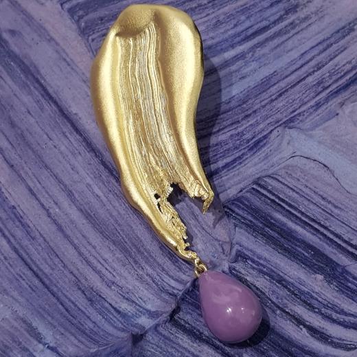 北京仓｜Mass Lee-Atelier-金色 胸针（紫磷铁锰石）［比利时设计师］ 商品图1