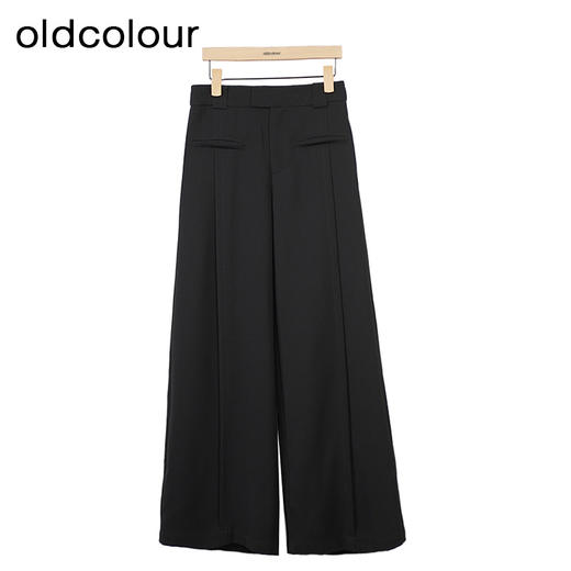 oldcolour简约高腰休闲裤秋季新款宽松显瘦阔腿裤女HO35073502 商品图0