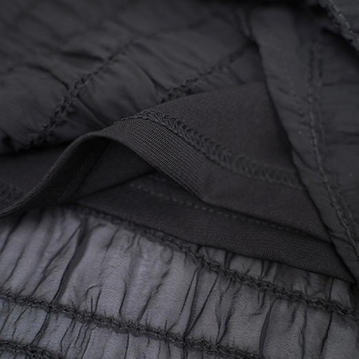 oldcolour黑色V领洋装秋季新款高腰显瘦A字中长裙女GO31101820 商品图2