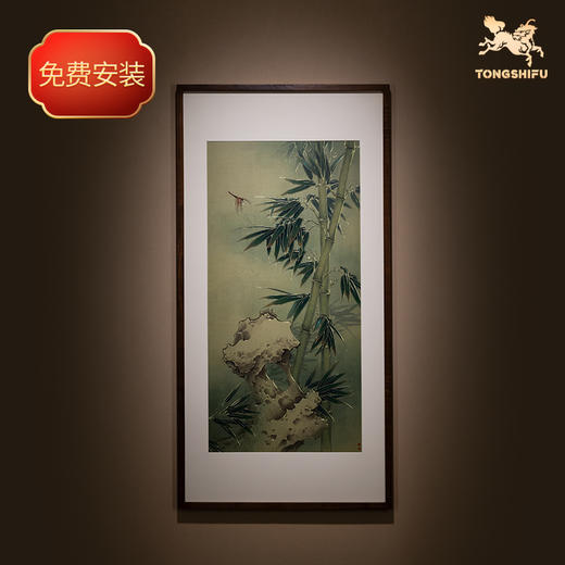 铜师傅 手工錾刻 铜雕画《竹石听琴》客厅玄关沙发背景墙装饰画 商品图1