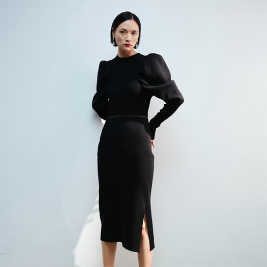 LIYIHAN 泡泡袖毛织连衣裙 Y233M04390 商品图1
