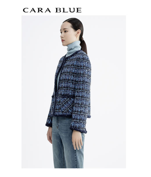 CARA BLUE气质优雅小香风夹克 商品图1
