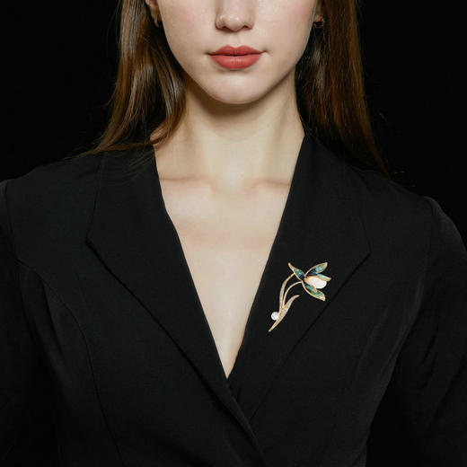 优雅气质，复古中国风新款衣饰旗袍礼服秋冬外套胸花配饰玉兰花胸针LY-G-046 商品图3