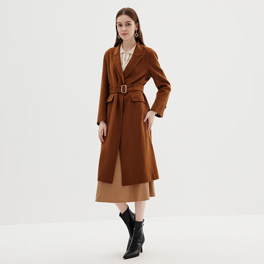 EITIE爱特爱冬季新款气质翻领收腰显瘦大衣外套7214908 商品图3