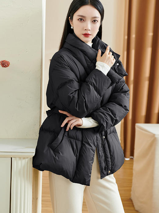 米思阳2025冬季新款时尚通勤面包羽绒服90%含绒量收腰外套女1853 商品图5