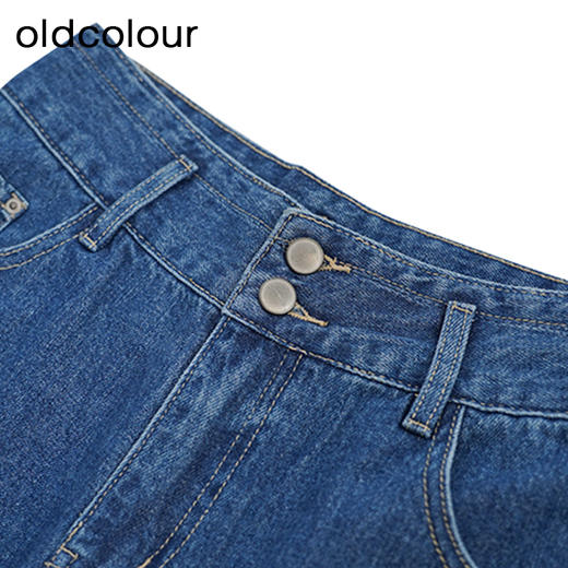 oldcolour复古高腰牛仔裤秋季新款宽松显瘦长款直筒裤女O34113455 商品图4