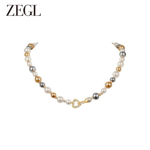 ZEGL法式秋冬人造珍珠项链毛衣链女长款轻奢小众高级感气质锁骨链 商品图1