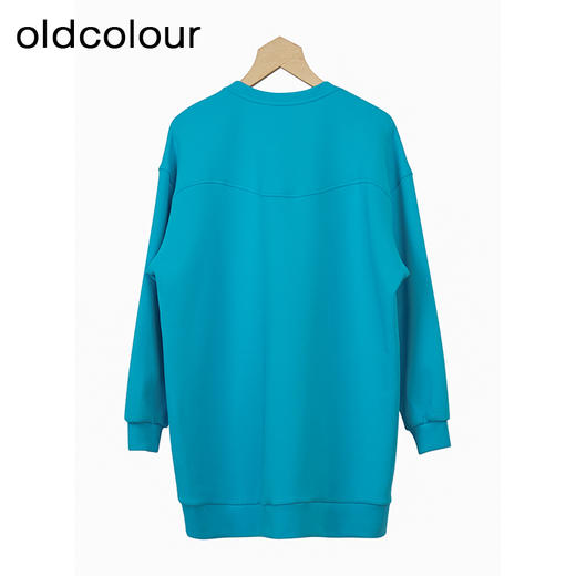 oldcolour中长款卫衣秋季新款设计感宽松显瘦圆领上衣女O34103454 商品图3