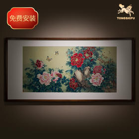 铜师傅 手工錾刻 铜雕画《花香满园》客厅玄关沙发背景墙装饰画