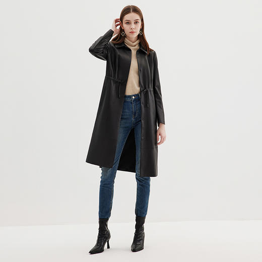 EITIE爱特爱冬季新款气质修身显瘦中长款羊皮革大衣皮衣7293918 商品图1