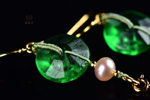 【绿影】绿琉璃珍珠耳坠   zx2310055 商品图6