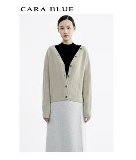 CARA BLUE针织V领开衫