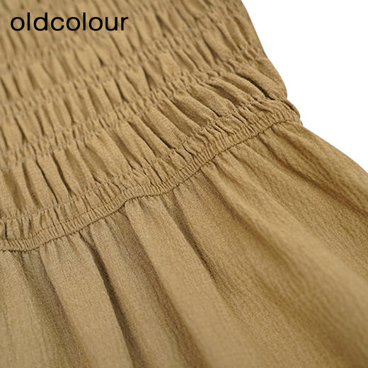 oldcolour森系气质洋装秋季新款高腰显瘦A字中长裙女GO31103019 商品图4