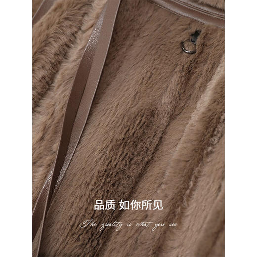 COCOBELLA中古风环保皮草外套女冬细腻加厚毛绒长款大衣WL53 商品图4