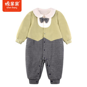 棉果果冬季新品男童斜纹针织对开夹棉连体衣哈衣M412722423686