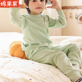 棉果果冬季新品内衣家居中小童80-130码3A抗菌暖姜套头套装M411302423709
