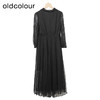 oldcolour网纱长袖连衣裙秋季新款高腰气质泡泡袖长裙女O32103270 商品缩略图1
