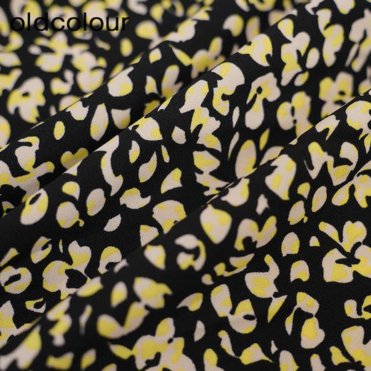 oldcolour复古气质碎花裙秋季新款V领高腰显瘦中长裙GO31103006 商品图2