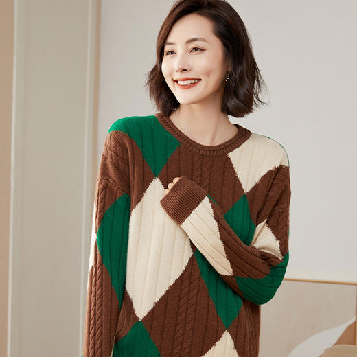 Avann菱形圆领纯羊毛衫-314 商品图6